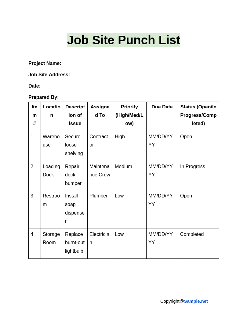 Job Site Punch List Google Docs 12 30 2024 11 01 AM