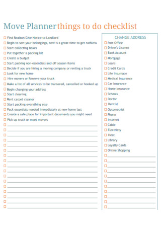Move Plannerthings To Do Checklist
