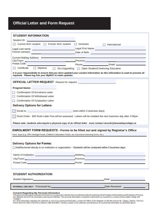 Official Letter and Form Request Template