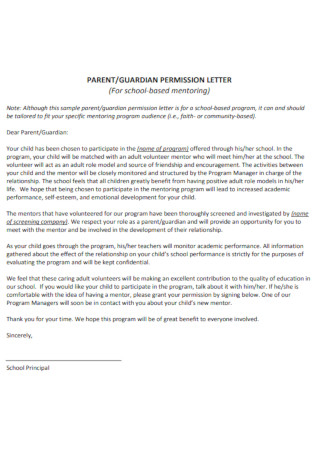 Parent Gardian Permission Letter