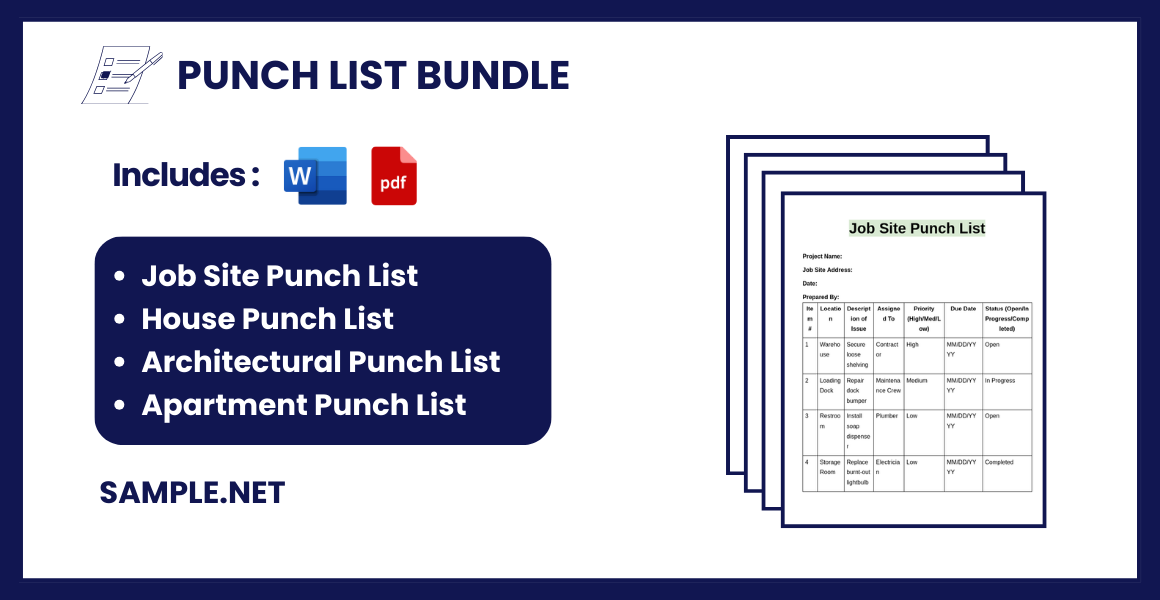 punch list bundle