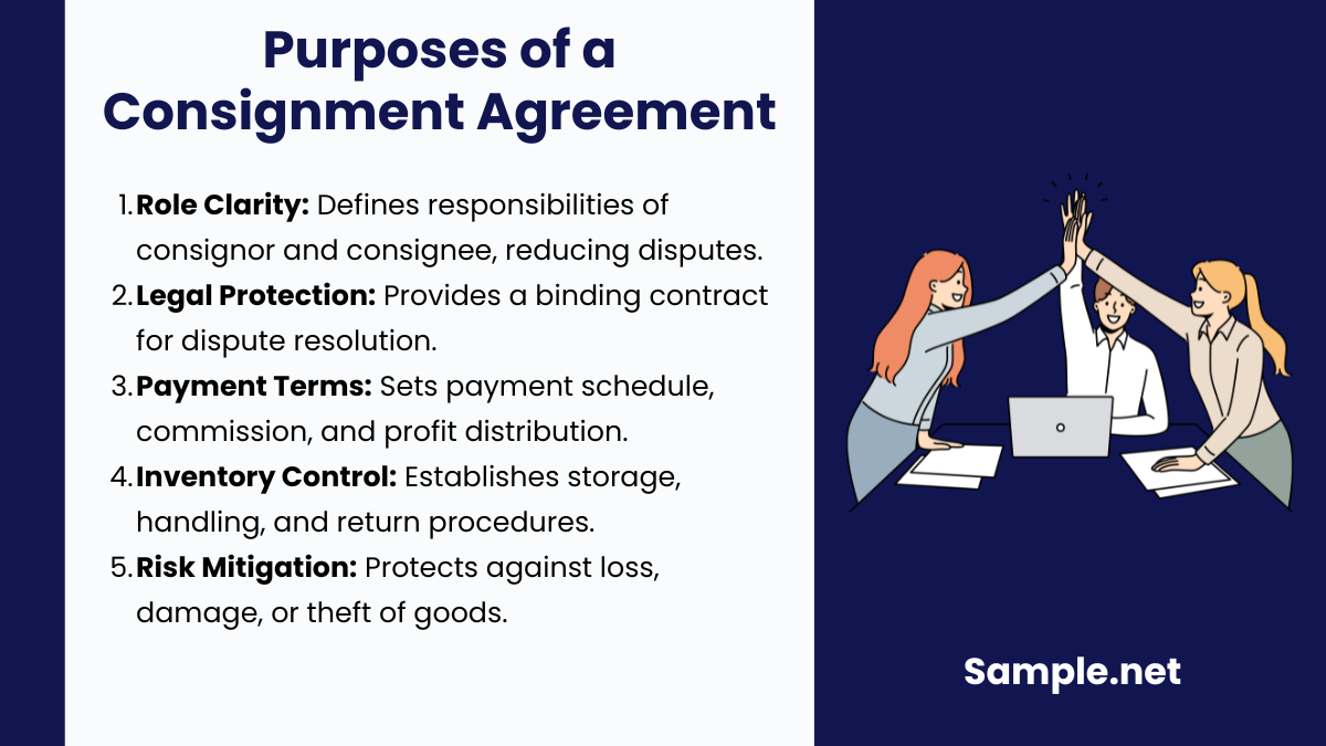 purposes of a consignment agreement