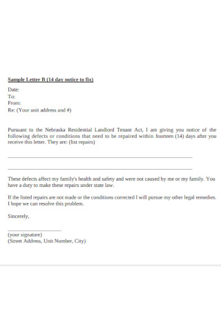 Residential Ladlord Tenancy Termination Letter