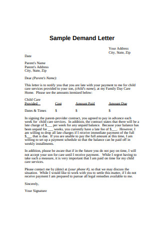 Sample Demand Letter