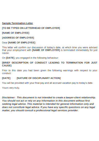Sample Employee Termination Letter