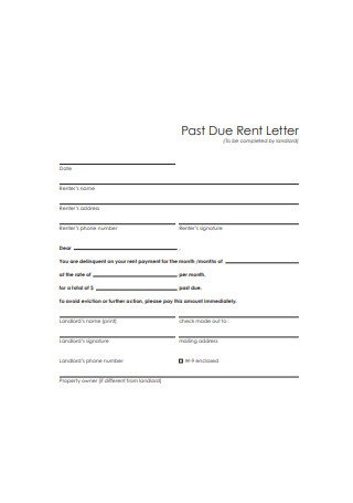 Sample Past Due Rent Letter