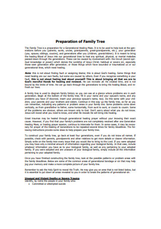 Sample Preparation of Family Tree