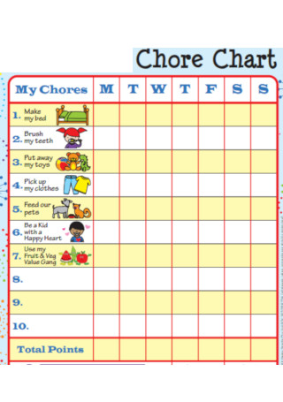 Sample Weekly Chore Chart Template