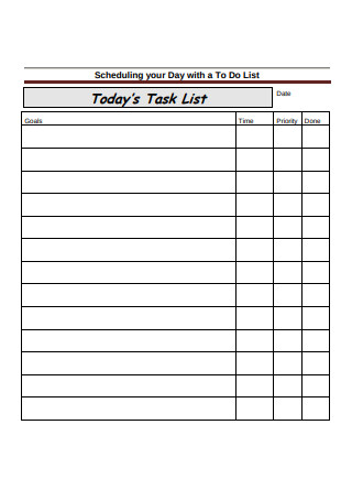 Scheduling Day with a To Do List