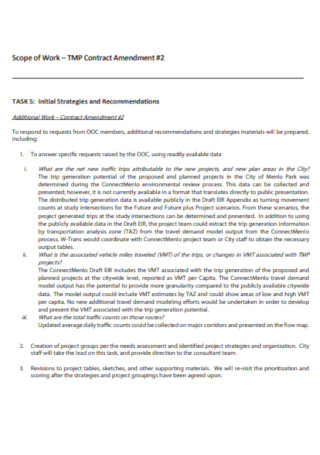 Scope of Work Contract Amendment Template