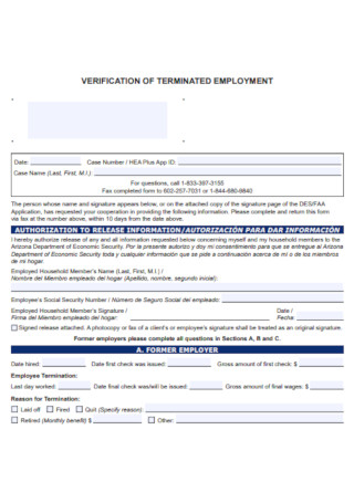 Simple Termination of Employment Letter
