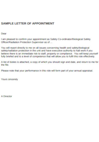 Standard Doctor Appointment Letter