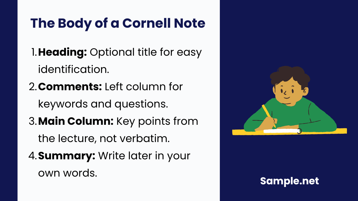 The Body of a Cornell Note