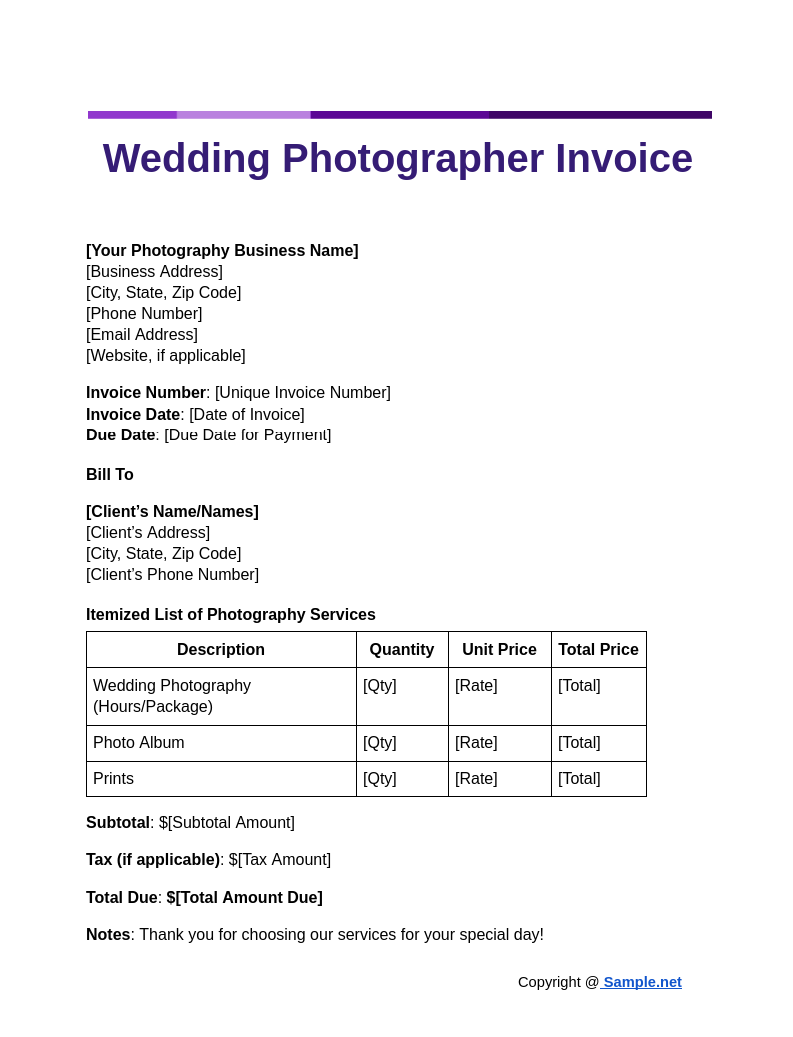 Wedding Photographer Invoice Google Docs 11 01 2024 04 23 PM