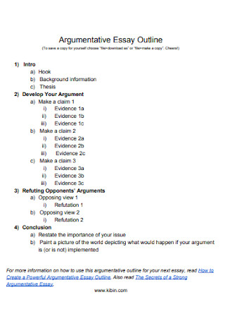 Argumentative Essay Outline Template