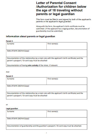 Authorization Letter Children for Legal Guardian