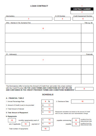 Basic Loan Contract Template