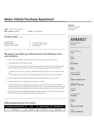 19 FREE Vehicle Purchase Agreement Samples To Download 19 FREE Vehicle Purchase Agreement Samples To Download