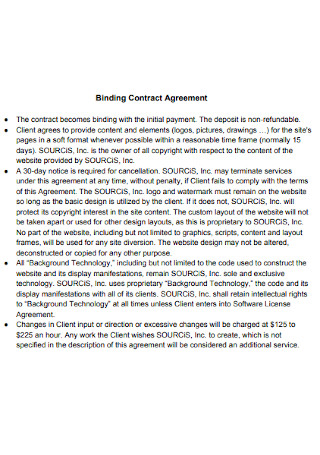 Binding Contract Agreement