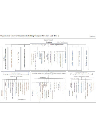 Business Organization Chart for Company 