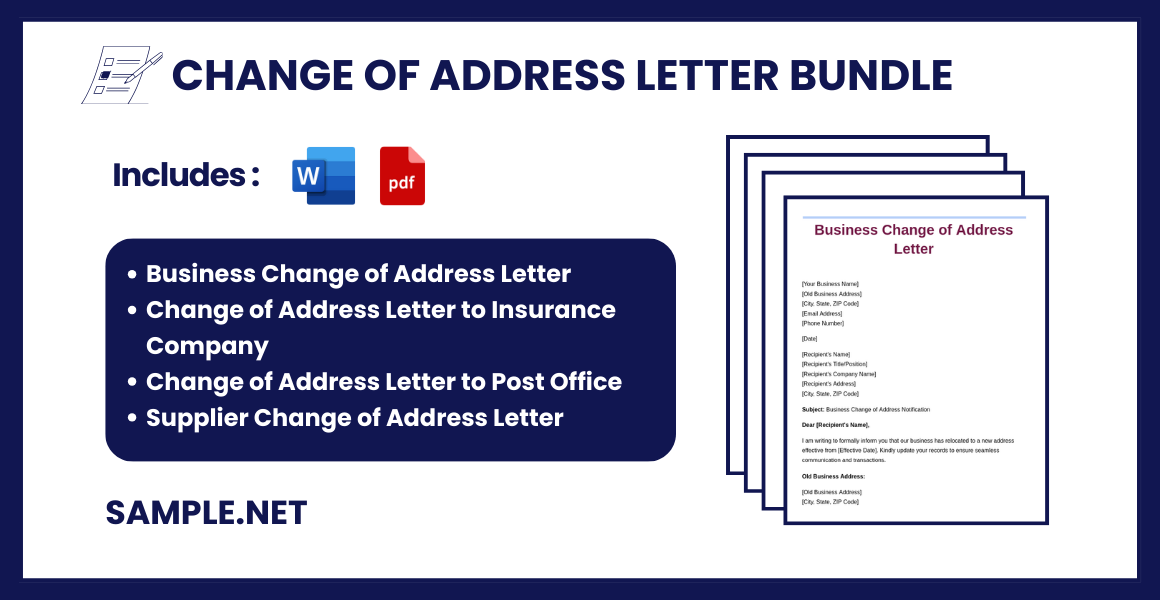 change of address letter bundle