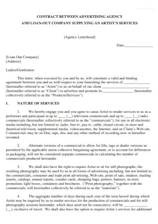 Company Agency Contract Letter