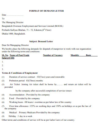 Contract Demand Letter Format