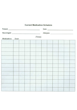 Current Medication Schedule Template