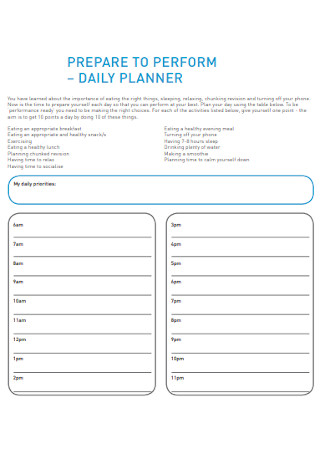 Daily Perform Planner