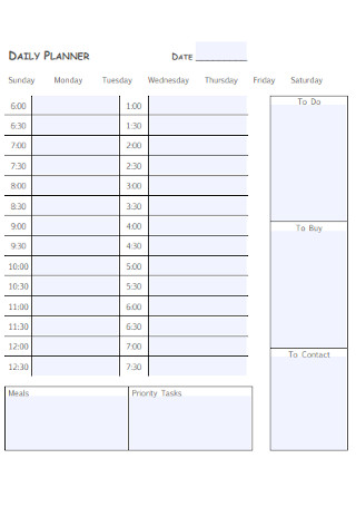 Daily Planner Format