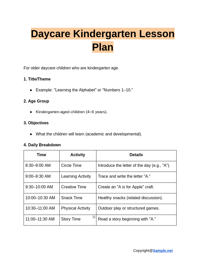 Daycare Kindergarten Lesson Plan Google Docs 01 09 2025 04 33 PM