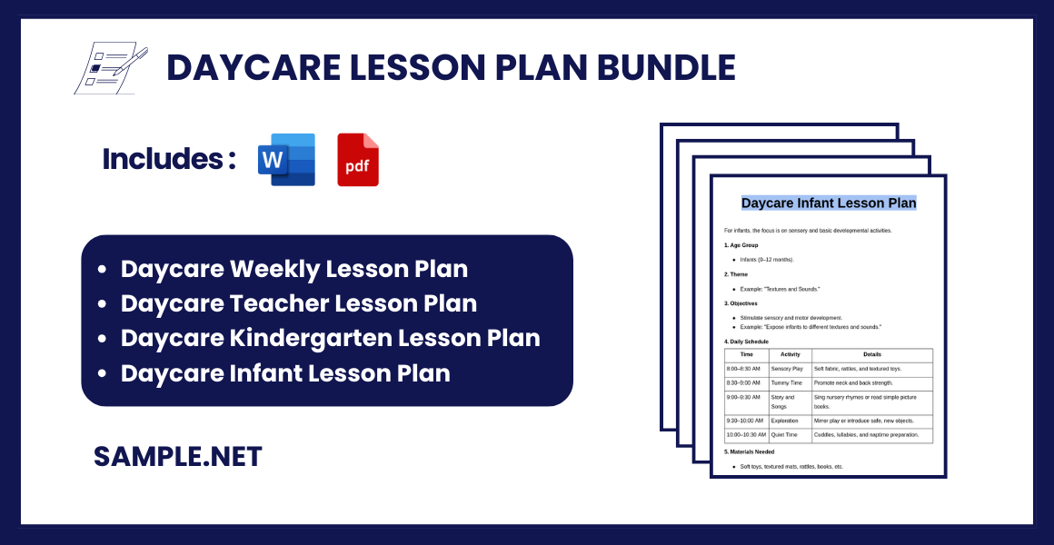 daycare lesson plan bundle