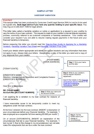 14+ SAMPLE Debt Hardship Letters in PDF | MS Word