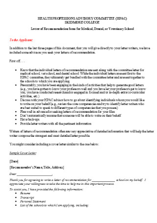 Detailed Letter of Recommendation Template