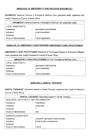 Emergency Medication Schedule Template