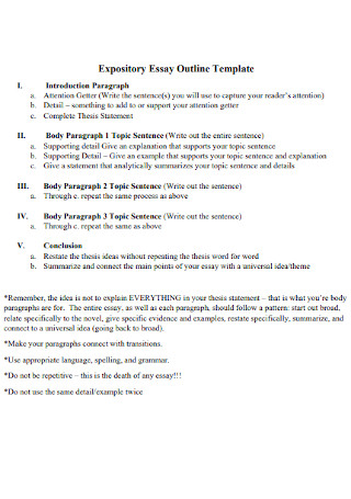 Expository Essay Outline Template 