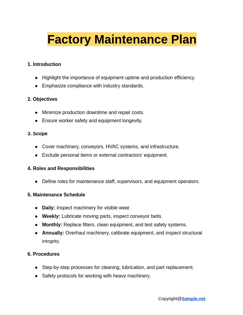 Factory Maintenance Plan Google Docs 01 09 2025 04 38 PM