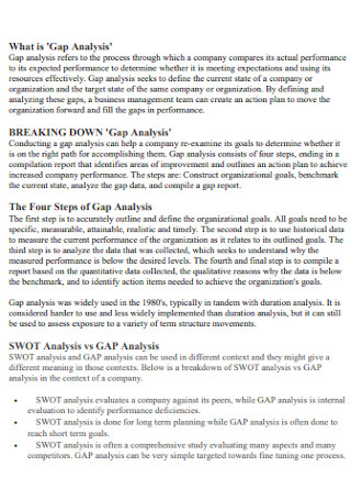 Gap Analysis Format