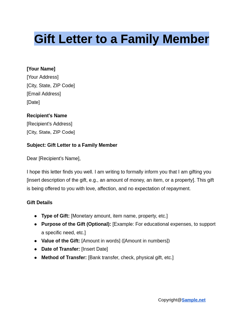 Gift Letter to a Family Member Google Docs 12 10 2024 10 37 AM