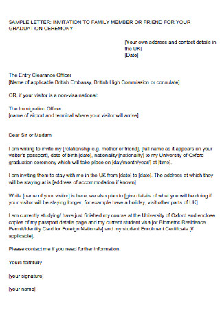 Graduation Cermony Event Invitation Letter