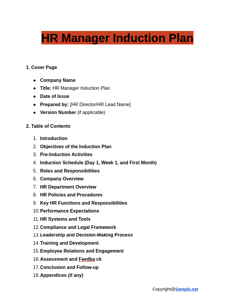 HR Manager Induction Plan Google Docs 12 10 2024 10 35 AM