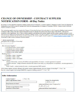 Ownership Contract Form Template