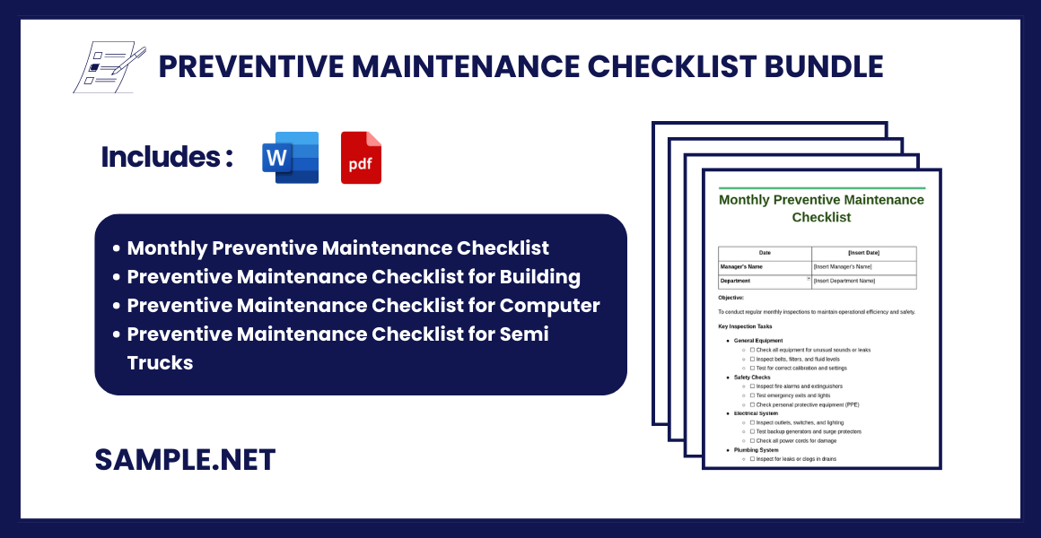 preventive maintenance checklist bundle