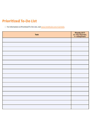 prioritized to do list printable