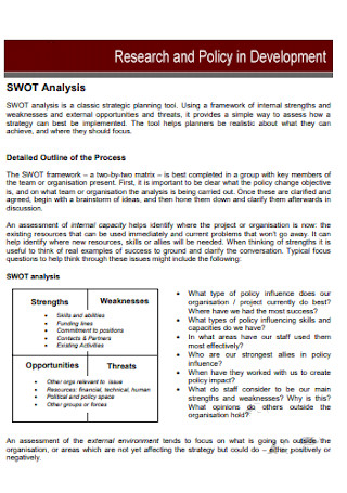 SWOT Analysis Policy Template