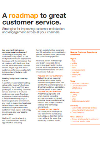 Sample Customer Service Roadmap Example