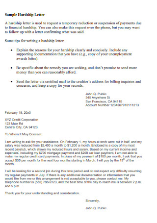 Example Of A Hardship Letter For A Mortgage Loan Modification from images.sample.net