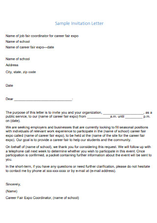 Sample School Event Invitation Letter Example