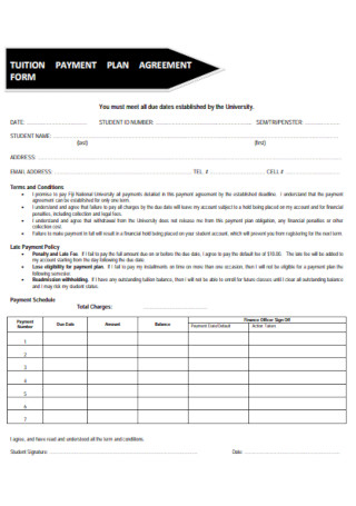 Sample Tution Payment Plan Agreement Form