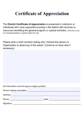 Simple Certificate of Appreciation Template